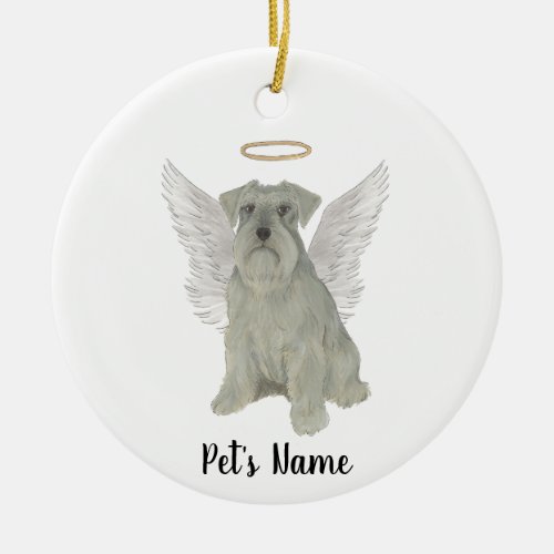 Personalized Gray Silver Schnauzer Ceramic Ornament