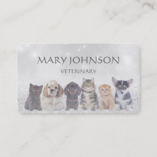 Personalized Gray Veterinary Business Cart Card