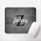 Personalized Gray Vintage Pinstripe Retro Monogram Mouse Pad (With Mouse)