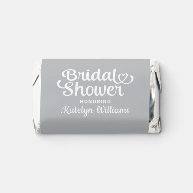 Personalized Gray Wedding Bridal Shower Hershey's Miniatures (Front)