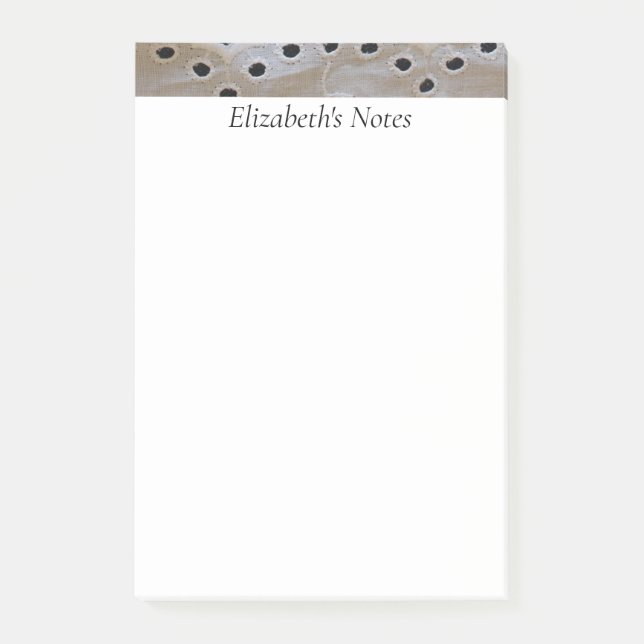 Personalized Gray with Black Circles Post-it Notes (Front)