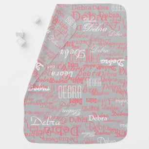 Personalized Grayish Color Names  Baby Blanket