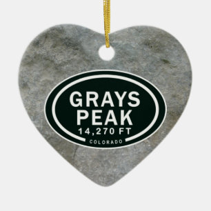 Personalized Grays Peak CO Mountain Heart Ornament