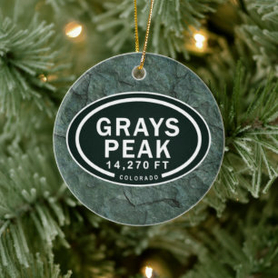 Personalized Grays Peak Colorado Rocky Mountain Ceramic Ornament