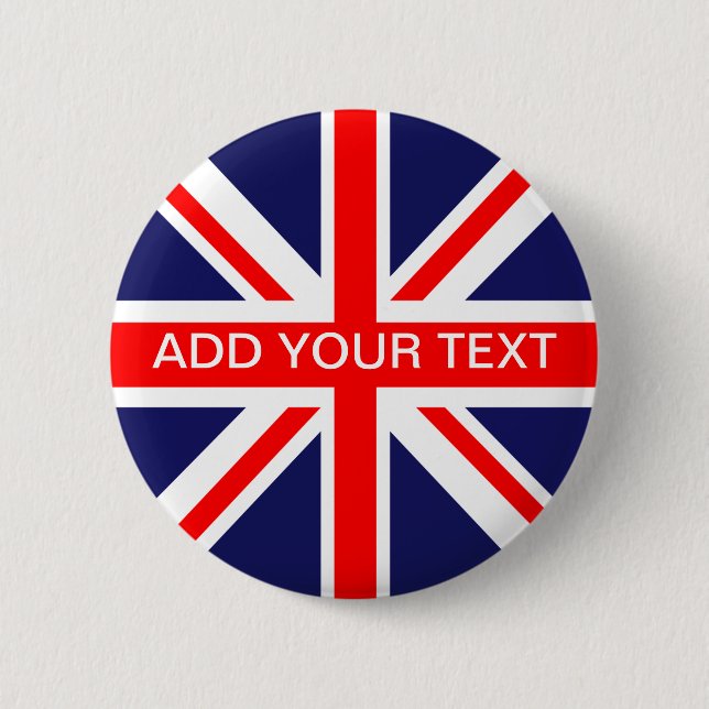 Personalized Great Britain Flag Button (Front)