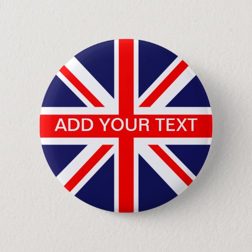 Personalized Great Britain Flag Button