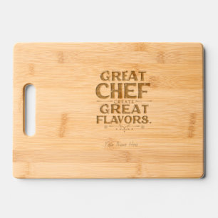 Personalized Great Chef Create Great Flavors Engraved Cutting Board