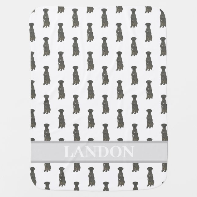 Personalized Great Dane (Black) Baby Blanket (Front)