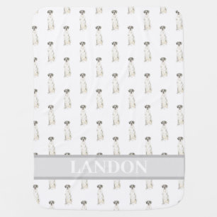 Personalized Great Dane (Black White Harlequin) Baby Blanket