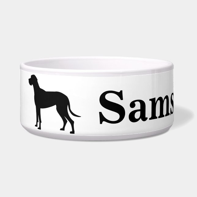 Personalized Great Dane Dog Bowl (Front)