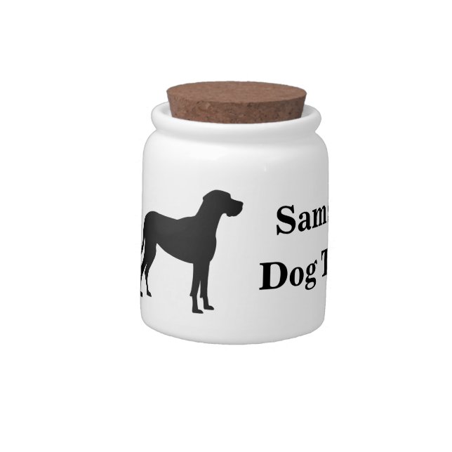 Personalized Great Dane Dog Treat Jar (Left)