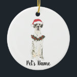 Personalized Great Dane (Harlequin) Ceramic Ornament<br><div class="desc">Make the nice list this year with a personalized ornament of your favorite little elf! For the sweetest gifts,  pair it with a matching art print or another item from my harlequin great dane collection!</div>