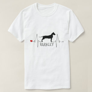 Personalized Great Dane Love My Dog Heart Beat T-Shirt