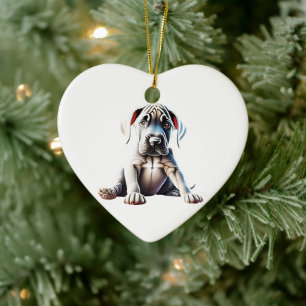 Personalized Great Dane Puppy Ceramic Ornament