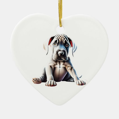 Personalized Great Dane Puppy Ceramic Ornament