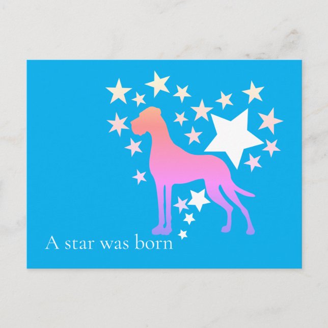 Personalized Great Dane Star  Postcard (Front)