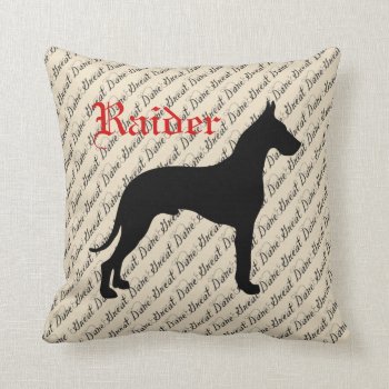 Personalized Great Dane Throw Pillow by K2Pphotography at Zazzle