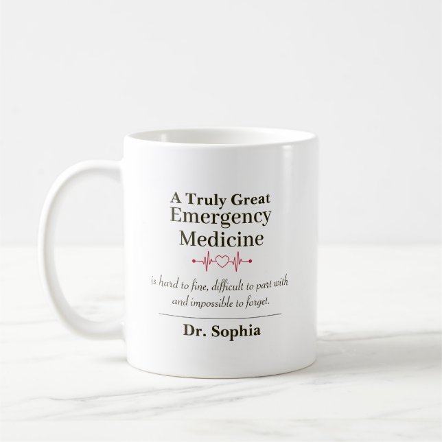 Personalized Great Emergency Medicine Doctor Coffee Mug (Left)