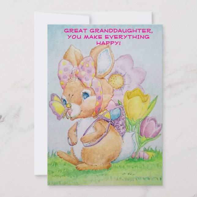 Personalized Great Granddaughter's Greeting Card (Front)