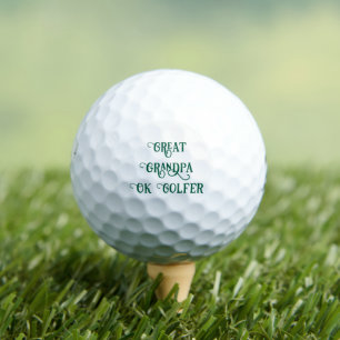 Personalized Great Grandpa Text Green Golf Balls