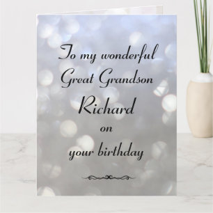Personalized Great Grandson Birthday Card