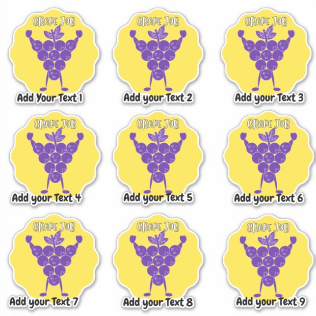 Personalized Great Job Fun Teacher Reward Stickers (Front)