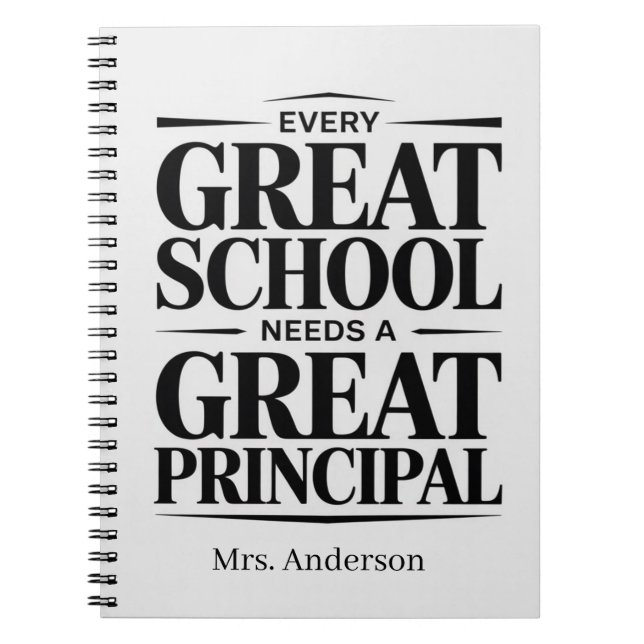 Personalized Great Principal Appreciation Gift Notebook (Front)