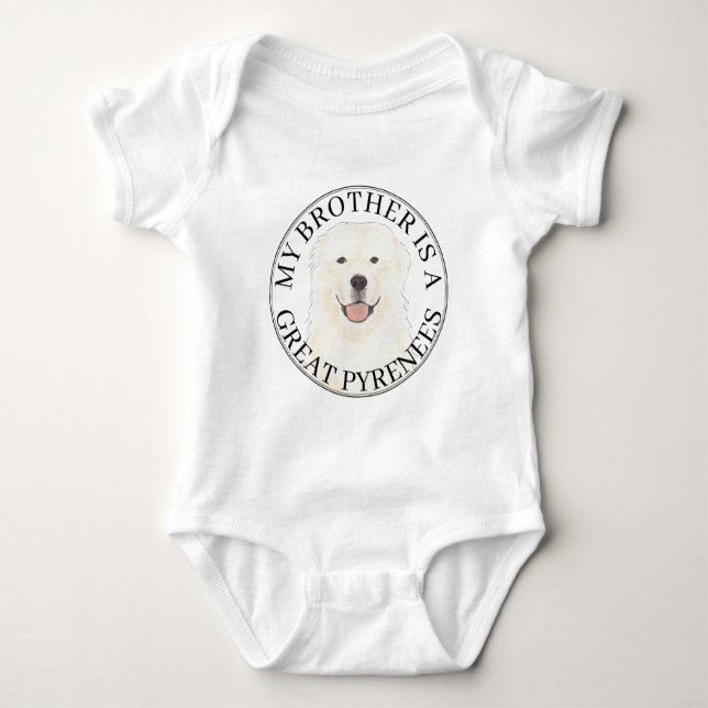 Personalized Great Pyrenees Baby Bodysuit (Front)