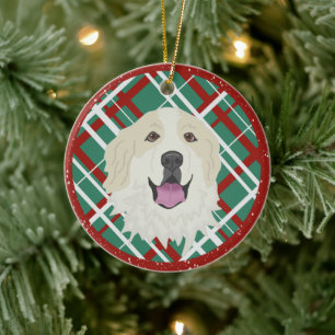 Personalized Great Pyrenees Badger Markings  Ceramic Ornament