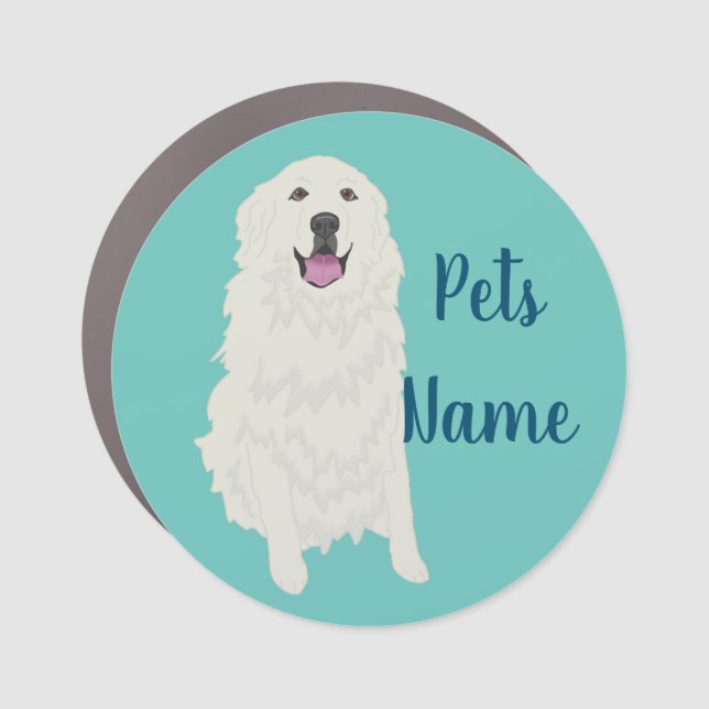Personalized Great Pyrenees Car Magnet (Front)