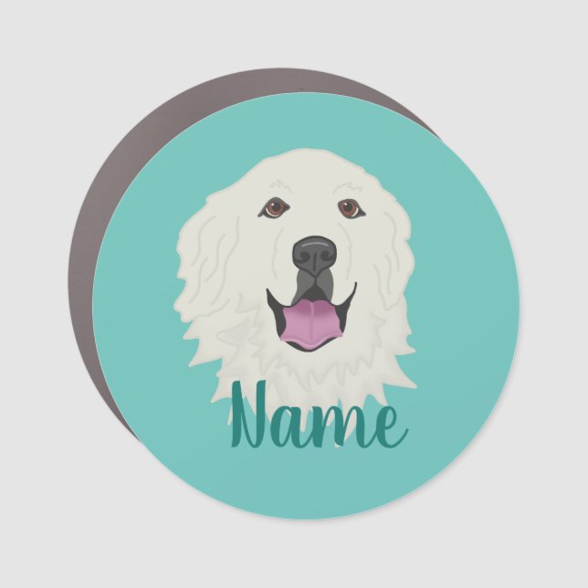 Personalized Great Pyrenees Car Magnet (Front)