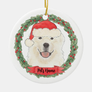 Personalized Great Pyrenees Christmas Ceramic Ornament