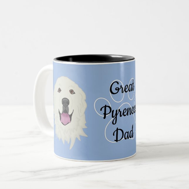 Personalized Great Pyrenees Dad/Mom  Two-Tone Coffee Mug (Front Left)