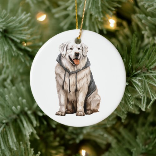 Personalized Great Pyrenees Dog Ceramic Ornament