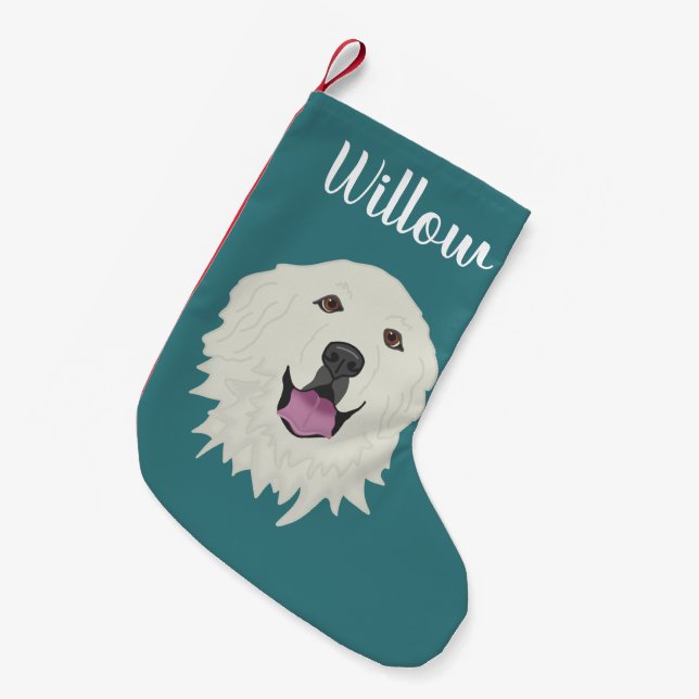 Personalized Great Pyrenees  Small Christmas Stocking (Front (Hanging))