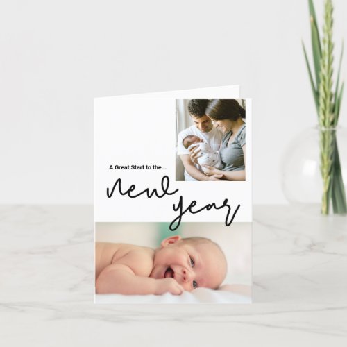 Personalized Great Start New Year Baby Photo Holiday Card