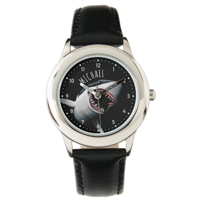 Personalized Great White Shark kids' watch (Front)