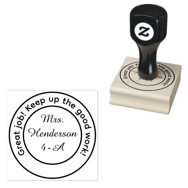 Personalized Great Work Teacher Rubber Stamp (Stamped)