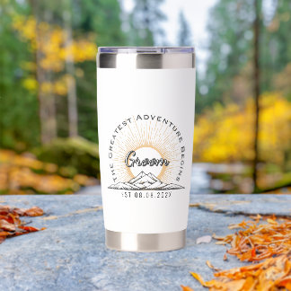 Personalized Greatest Adventure Begins Outdoor Wed Insulated Tumbler