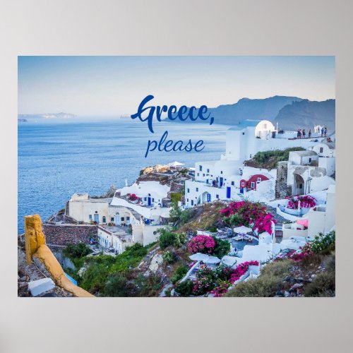 Personalized  Greece Please Santorini Poster