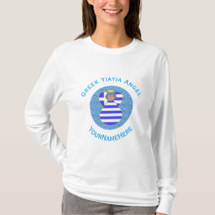Personalized Greek Blonde Angel Flag T-Shirt