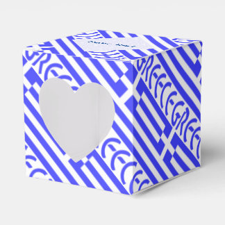 Personalized Greek Flag Tiled Heart Favor Boxes