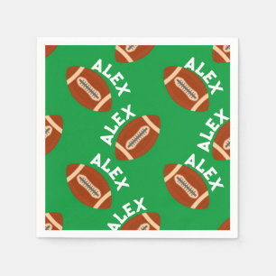 Personalized Green American Football Custom Napkins