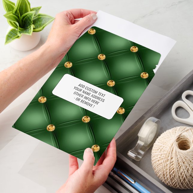 Personalized Green and Gold Envelope Mailers (Desk)