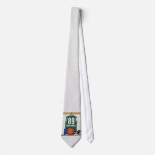 Personalized Green and White Basketball Jersey Neck Tie