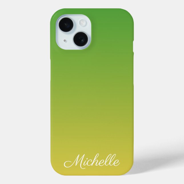 Personalized green and yellow ombre Case-Mate iPhone case (Back)