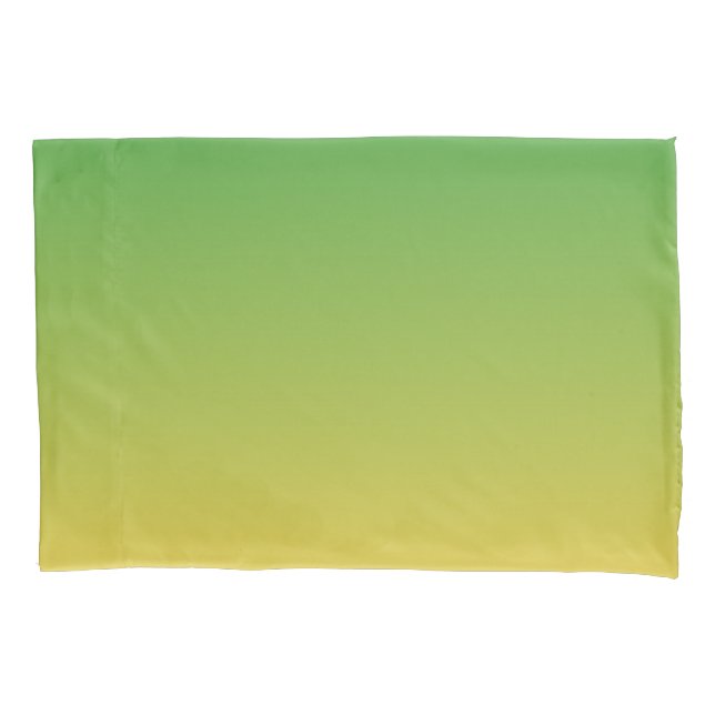 Personalized green and yellow ombre pillow case (Front)