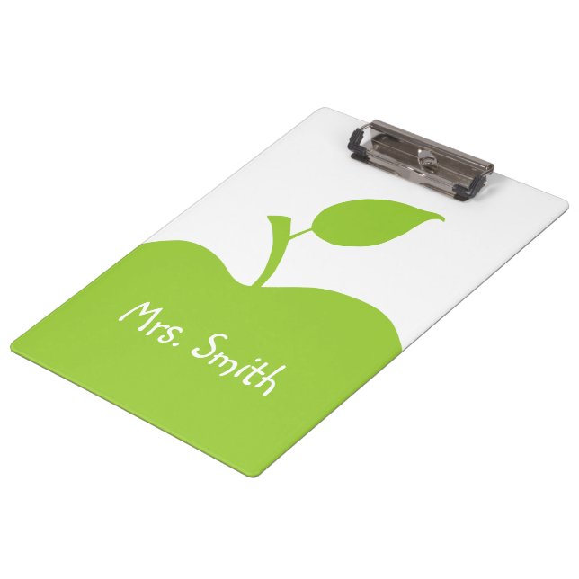 Personalized Green Apple Clipboard (Angled)