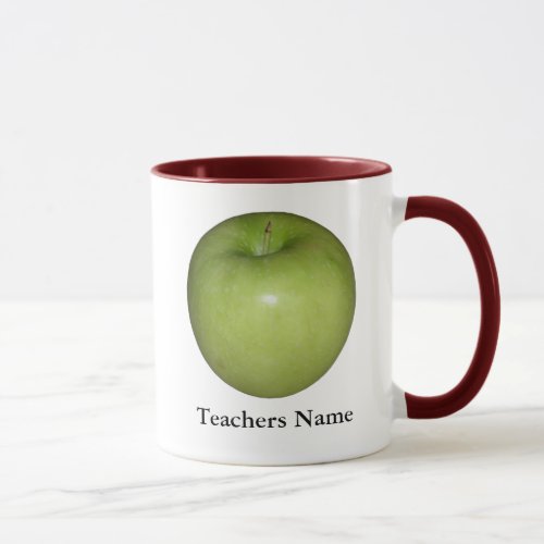 Personalized Green Apple  Teachers Mug