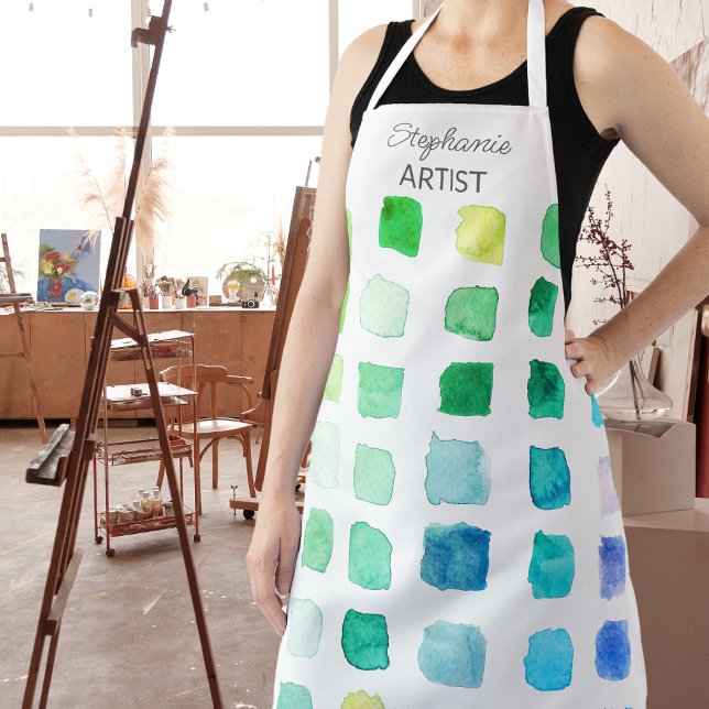 Personalized Green Artist Apron (Creator Uploaded)